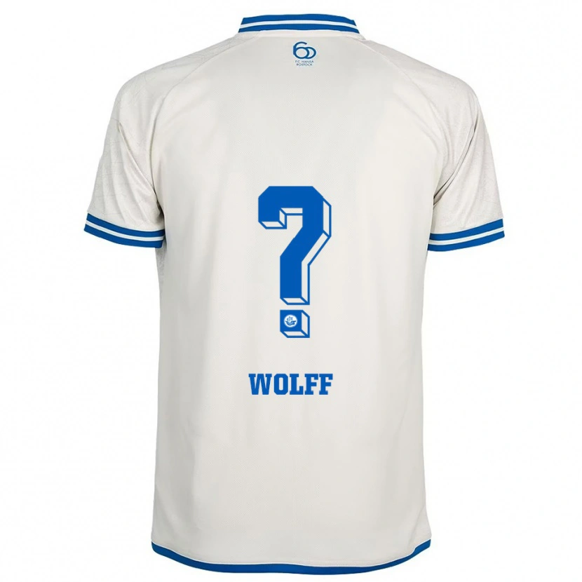 Danxen Criança Camisola Luis Wolff #0 Branco Azul Alternativa 2025/26 Camisa