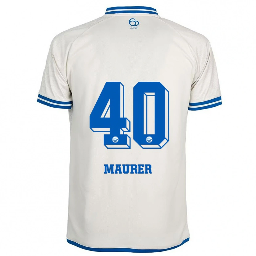 Danxen Criança Camisola Erik Maurer #40 Branco Azul Alternativa 2025/26 Camisa