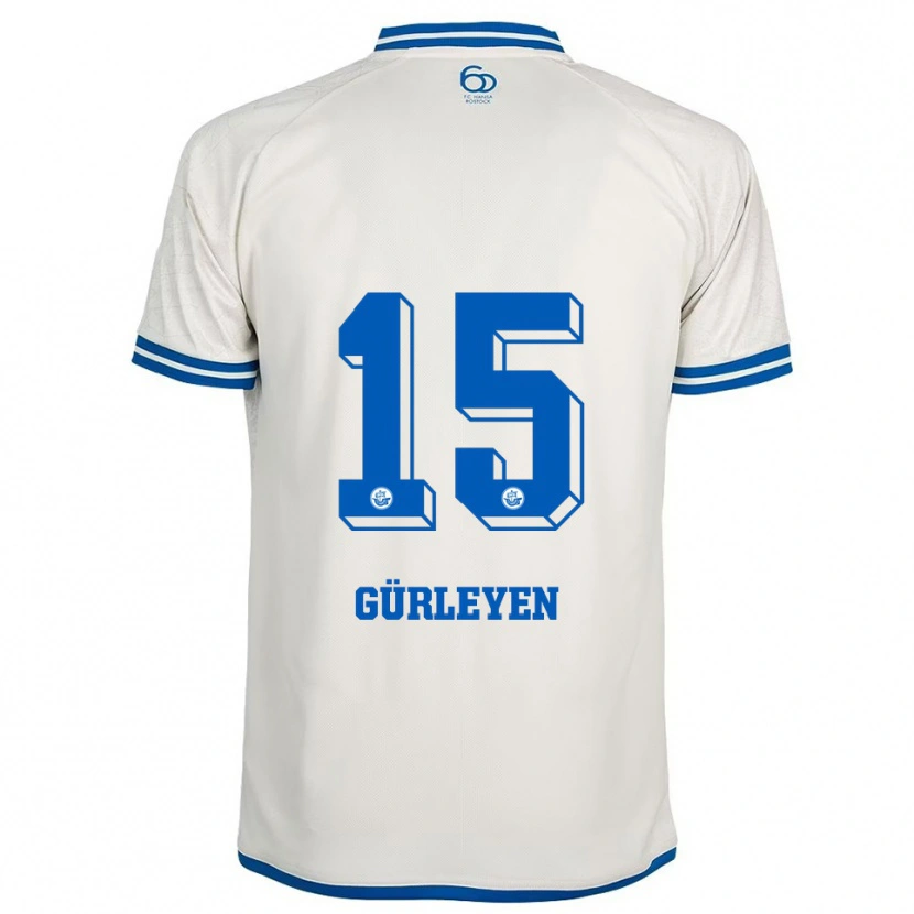 Danxen Criança Camisola Ahmet Gürleyen #15 Branco Azul Alternativa 2025/26 Camisa