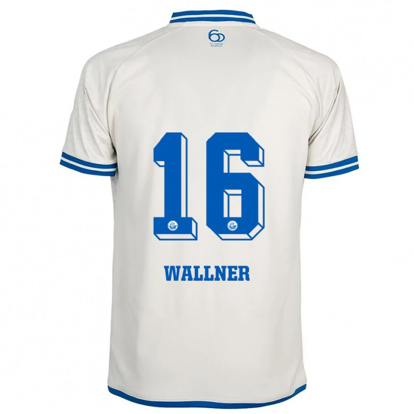 Danxen Criança Camisola Lukas Wallner #16 Branco Azul Alternativa 2025/26 Camisa