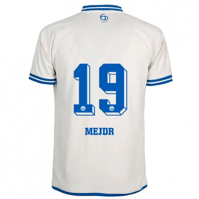 Danxen Criança Camisola Jan Mejdr #19 Branco Azul Alternativa 2025/26 Camisa