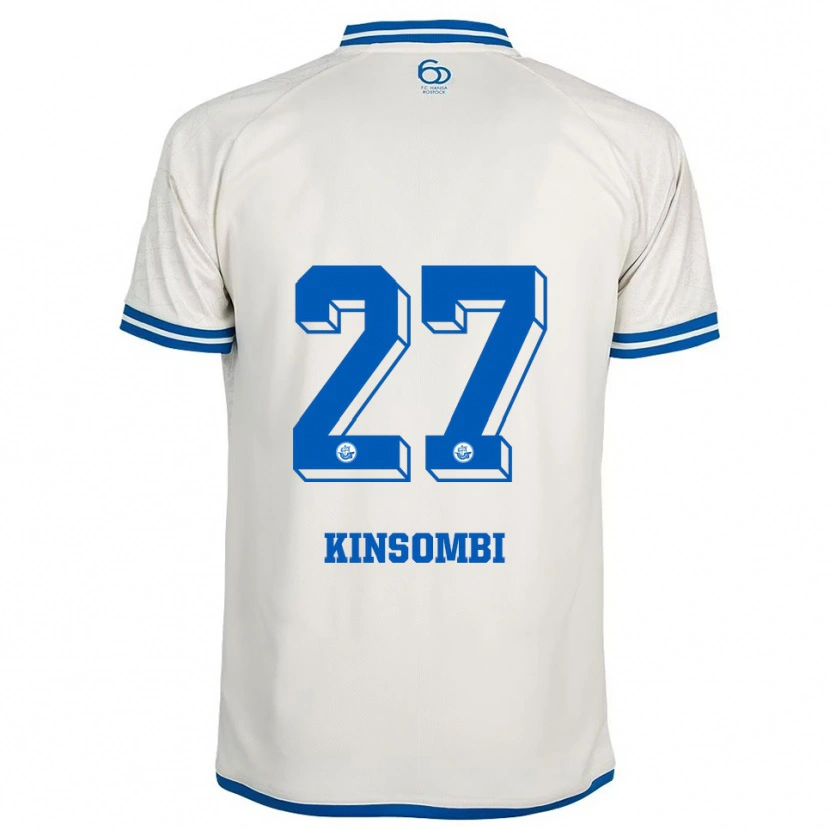 Danxen Criança Camisola Christian Kinsombi #27 Branco Azul Alternativa 2025/26 Camisa