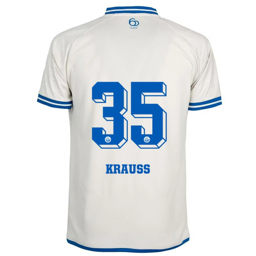 Danxen Criança Camisola Maximilian Krauß #35 Branco Azul Alternativa 2025/26 Camisa