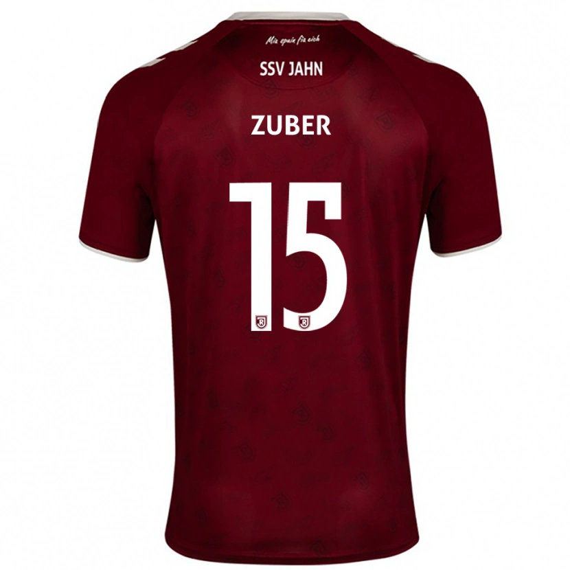 Danxen Criança Camisola Samuel Zuber #15 Borgonha Branco Alternativa 2025/26 Camisa
