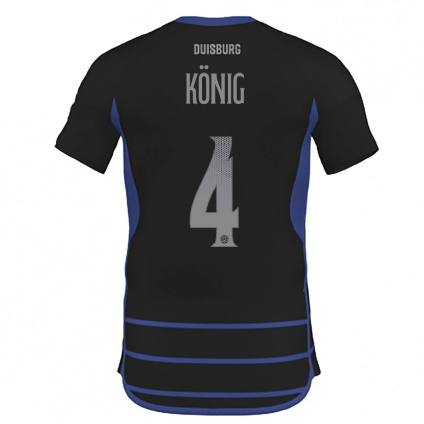 Danxen Criança Camisola Nathaniel König #4 Preto Azul Alternativa 2025/26 Camisa