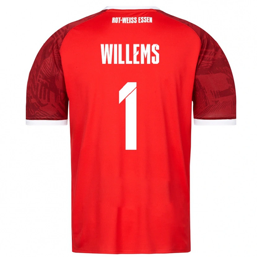 Danxen Criança Camisola Leon Willems #1 Vermelho Borgonha Branco Alternativa 2025/26 Camisa