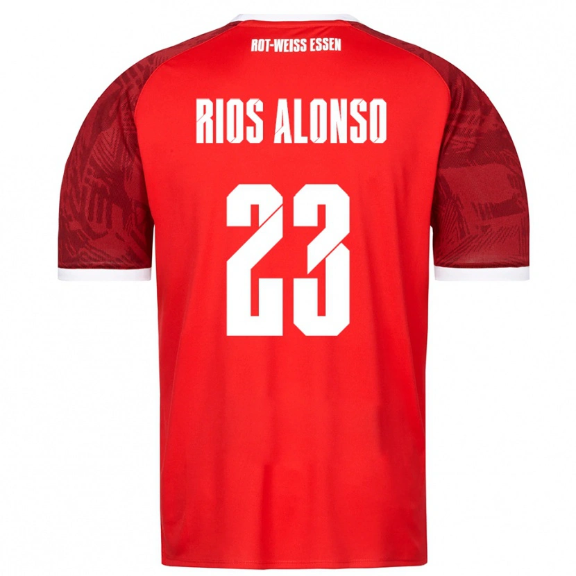 Danxen Criança Camisola José Enrique Ríos Alonso #23 Vermelho Borgonha Branco Alternativa 2025/26 Camisa