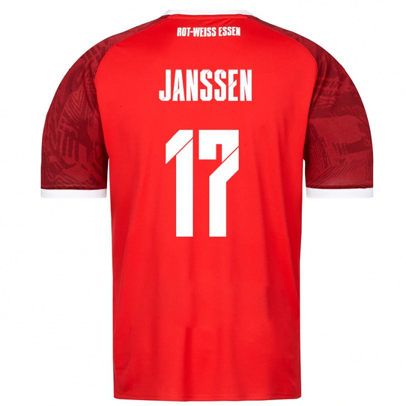 Danxen Criança Camisola Lenn Janssen #17 Vermelho Borgonha Branco Alternativa 2025/26 Camisa