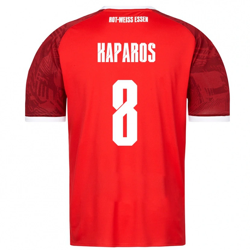 Danxen Criança Camisola Jimmy Kaparos #8 Vermelho Borgonha Branco Alternativa 2025/26 Camisa