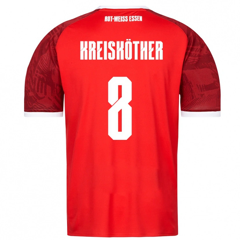 Danxen Criança Camisola Luiz-Simon Kreisköther #8 Vermelho Borgonha Branco Alternativa 2025/26 Camisa