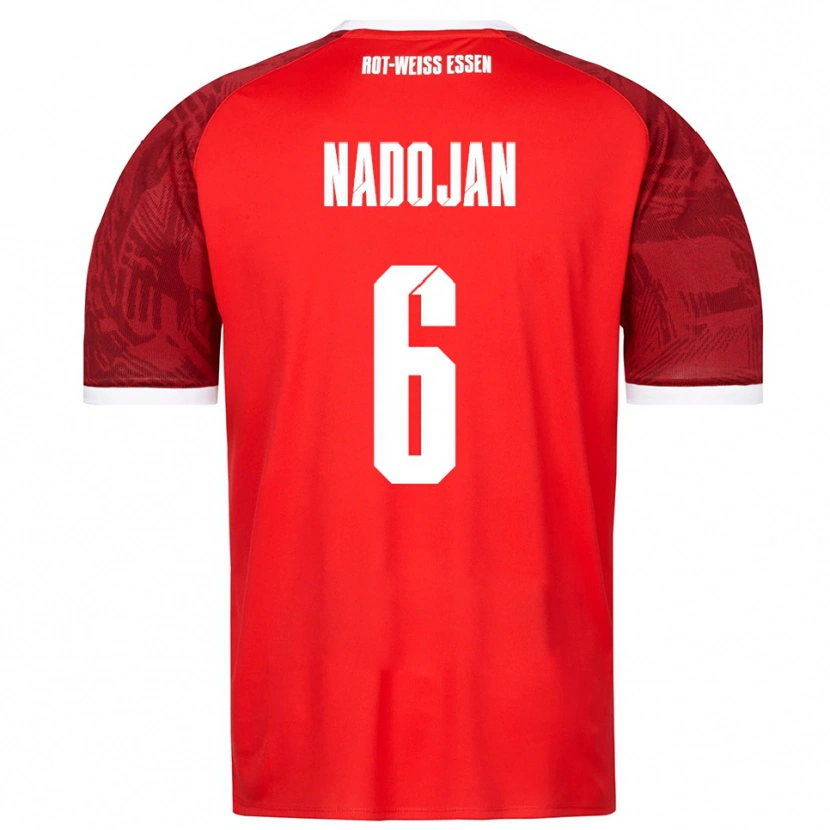 Danxen Criança Camisola Aslan Nadojan #6 Vermelho Borgonha Branco Alternativa 2025/26 Camisa