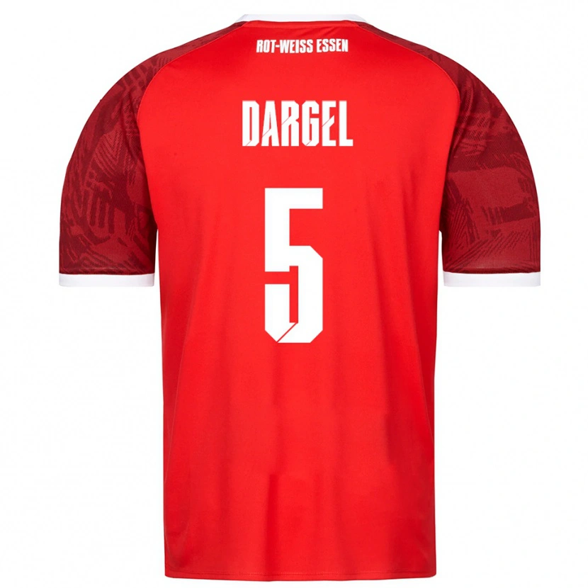 Danxen Criança Camisola Timo Dargel #5 Vermelho Borgonha Branco Alternativa 2025/26 Camisa