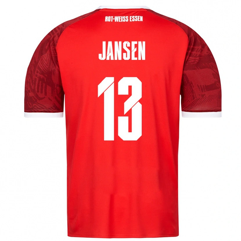 Danxen Criança Camisola Joshua Jansen #13 Vermelho Borgonha Branco Alternativa 2025/26 Camisa