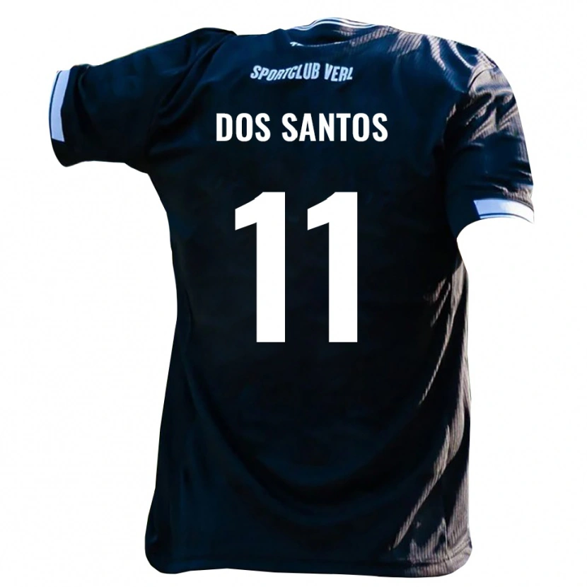 Danxen Criança Camisola Samuel Dos Santos #11 Preto Branco Alternativa 2025/26 Camisa