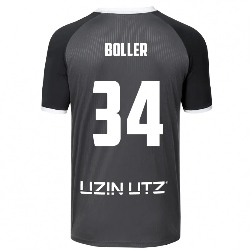 Danxen Criança Camisola Jan Boller #34 Cinzento Branco Alternativa 2025/26 Camisa
