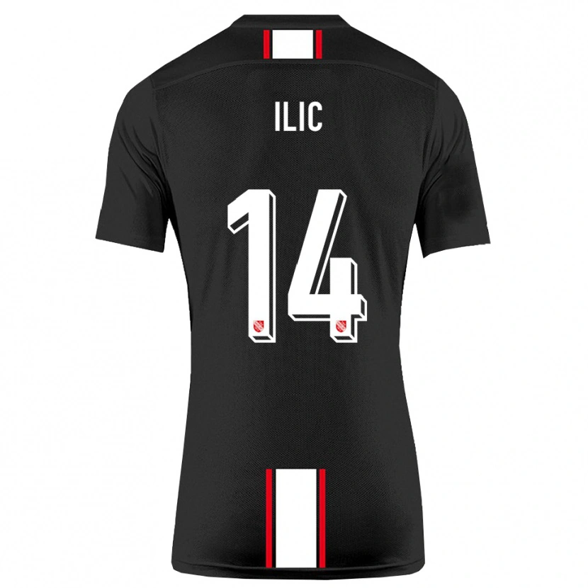 Danxen Criança Camisola Marko Ilic #14 Preto Branco Alternativa 2025/26 Camisa