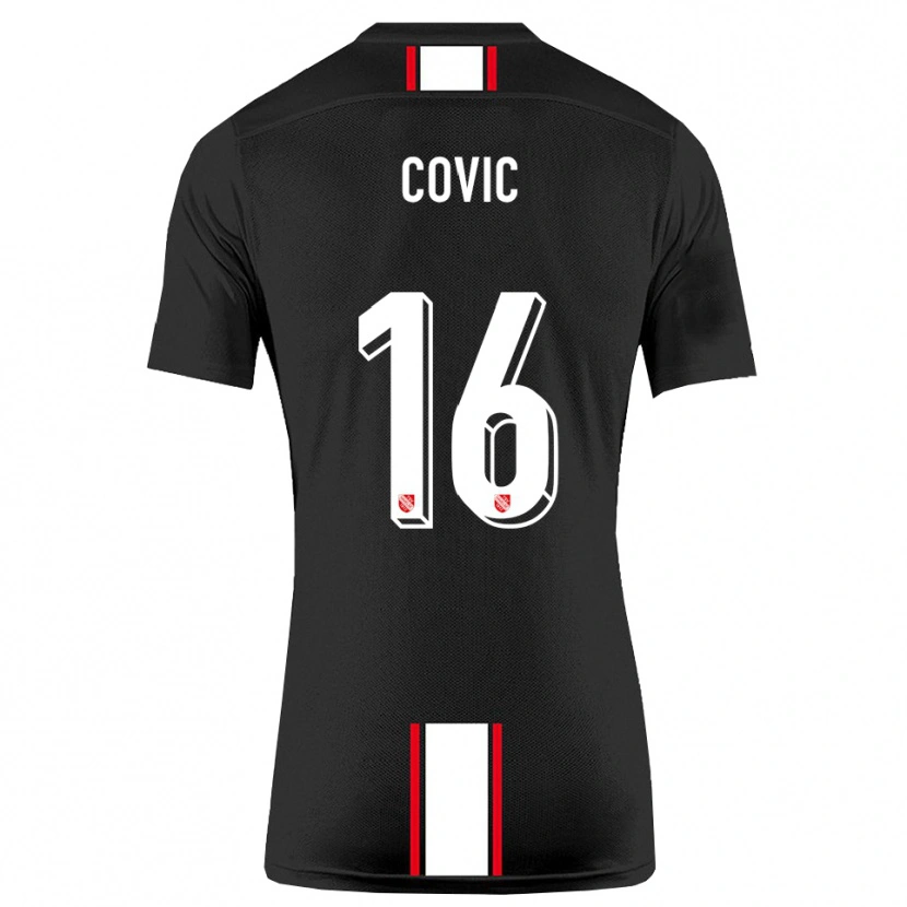 Danxen Criança Camisola Rayen Covic #16 Preto Branco Alternativa 2025/26 Camisa