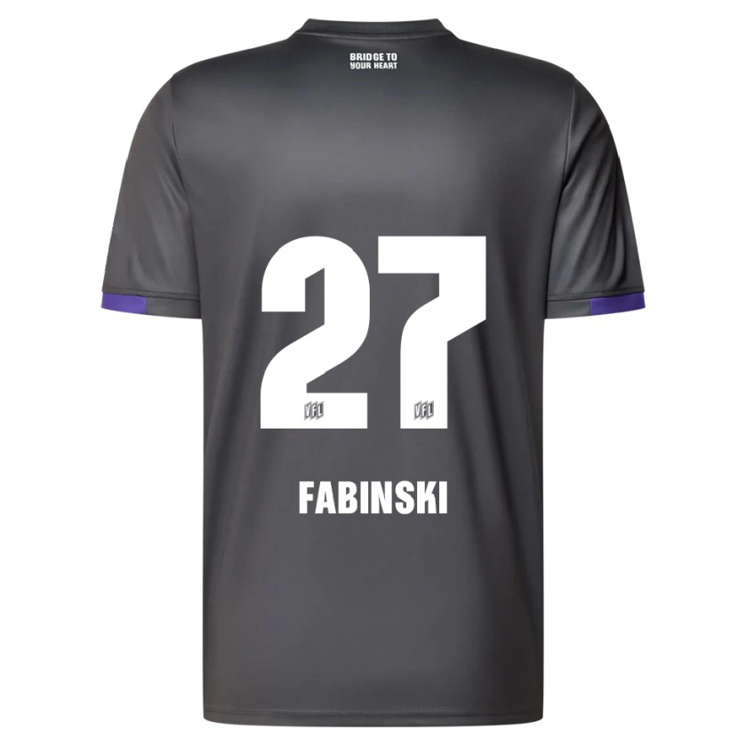 Danxen Criança Camisola Robin Fabinski #27 Cinzento Roxo Alternativa 2025/26 Camisa