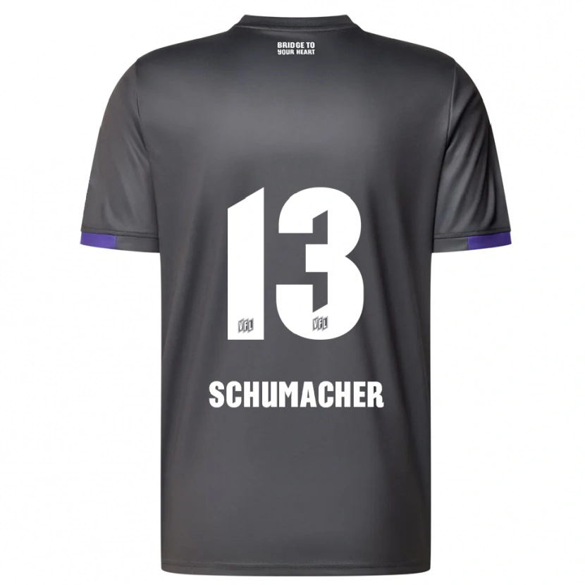 Danxen Criança Camisola Kevin Schumacher #13 Cinzento Roxo Alternativa 2025/26 Camisa