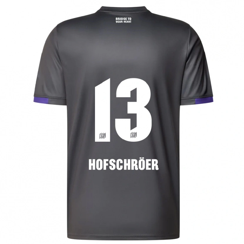Danxen Criança Camisola Joris Hofschröer #13 Cinzento Roxo Alternativa 2025/26 Camisa