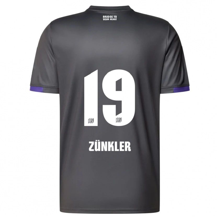 Danxen Criança Camisola Bernd Zünkler #19 Cinzento Roxo Alternativa 2025/26 Camisa