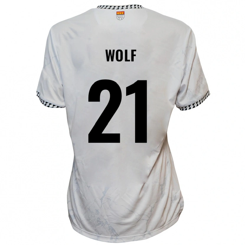 Danxen Criança Camisola Lucas Wolf #21 Branco Preto Alternativa 2025/26 Camisa