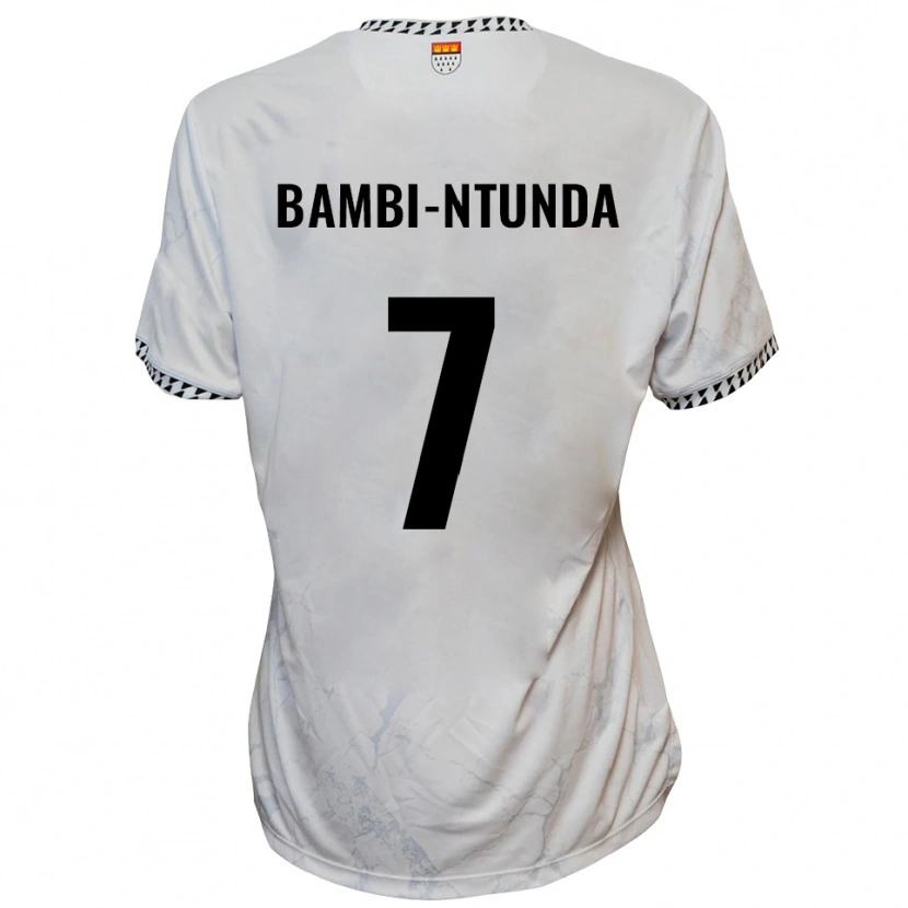 Danxen Criança Camisola Charles Bambi-Ntunda #7 Branco Preto Alternativa 2025/26 Camisa