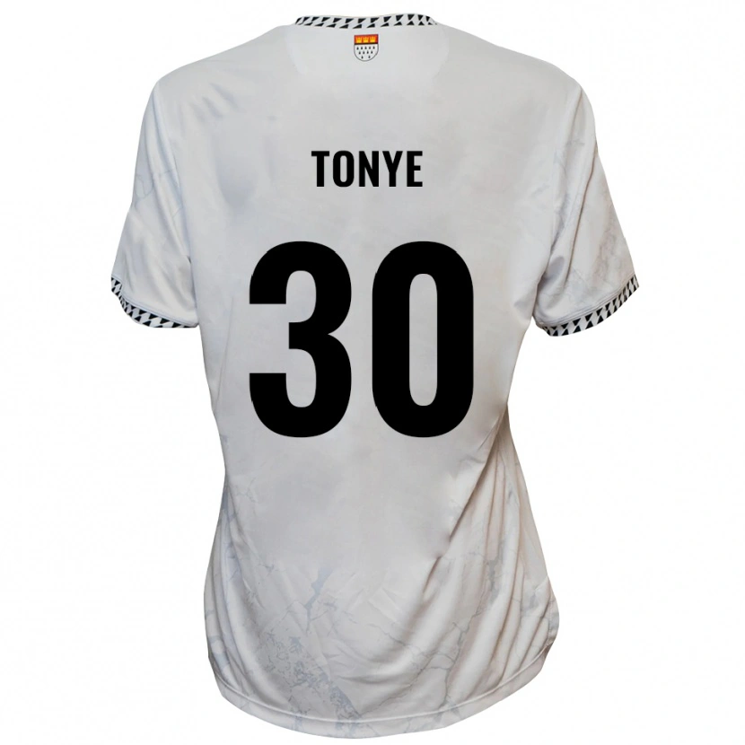 Danxen Criança Camisola Yannick Tonye #30 Branco Preto Alternativa 2025/26 Camisa