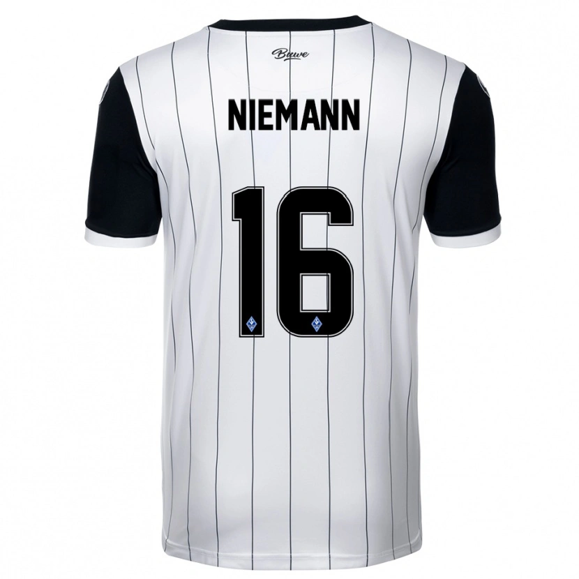 Danxen Criança Camisola Jan Niemann #16 Branco Preto Alternativa 2025/26 Camisa