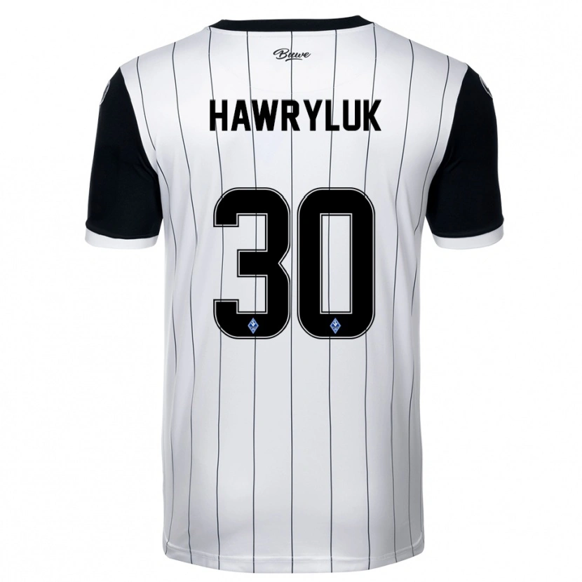 Danxen Criança Camisola Lucien Hawryluk #30 Branco Preto Alternativa 2025/26 Camisa