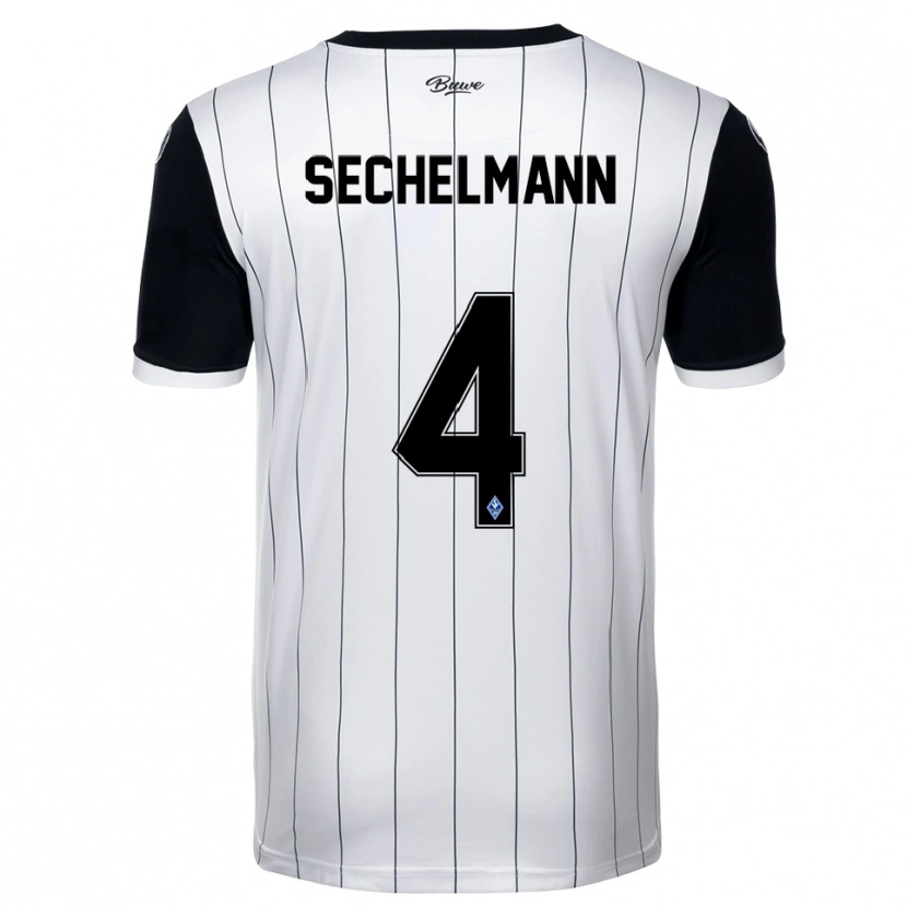 Danxen Criança Camisola Tim Sechelmann #4 Branco Preto Alternativa 2025/26 Camisa