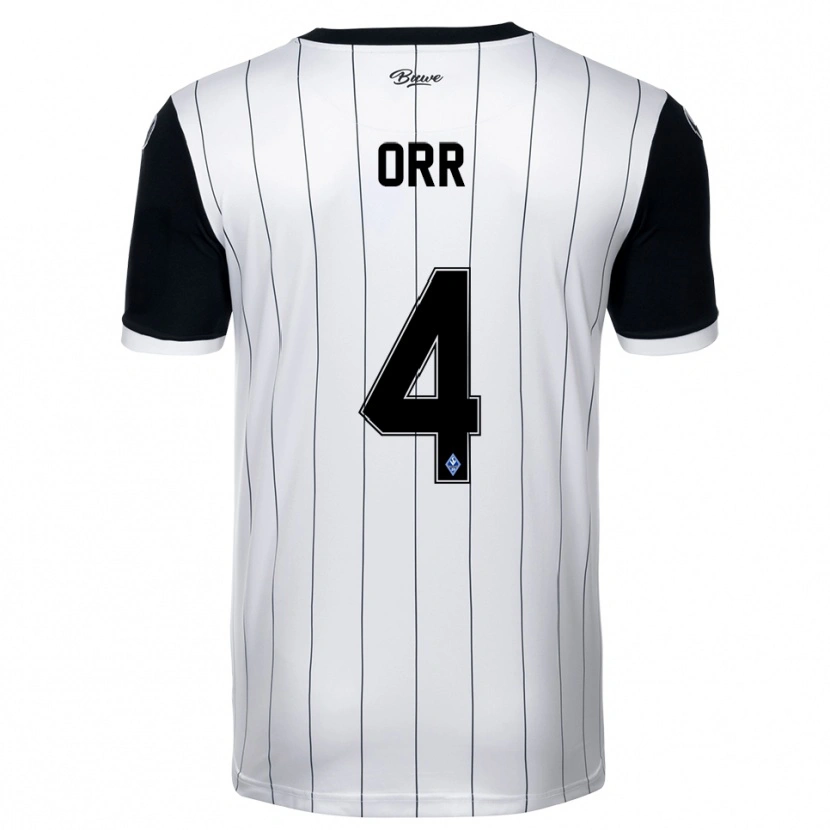 Danxen Criança Camisola George Orr #4 Branco Preto Alternativa 2025/26 Camisa