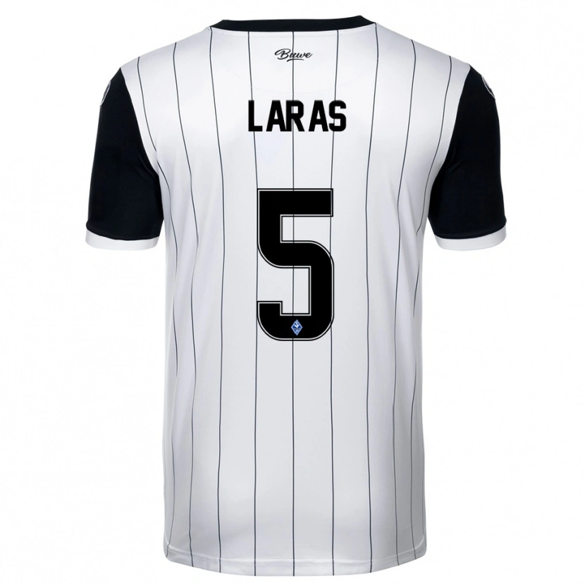 Danxen Criança Camisola Noah Laras #5 Branco Preto Alternativa 2025/26 Camisa