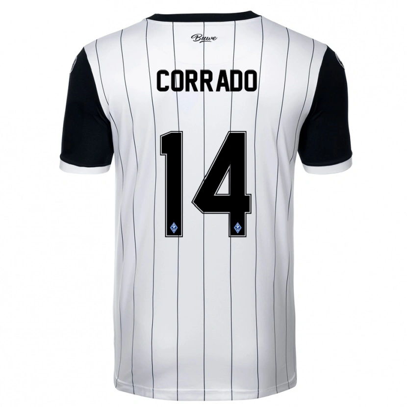 Danxen Criança Camisola Tiziano Corrado #14 Branco Preto Alternativa 2025/26 Camisa
