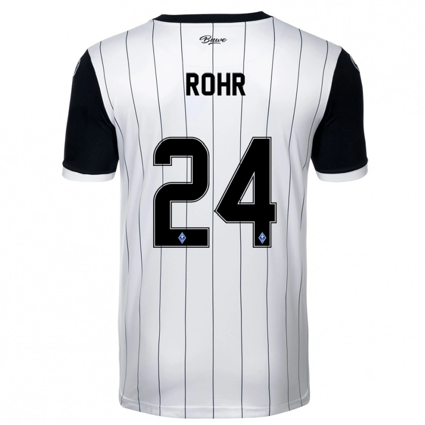 Danxen Criança Camisola Elijah Rohr #24 Branco Preto Alternativa 2025/26 Camisa