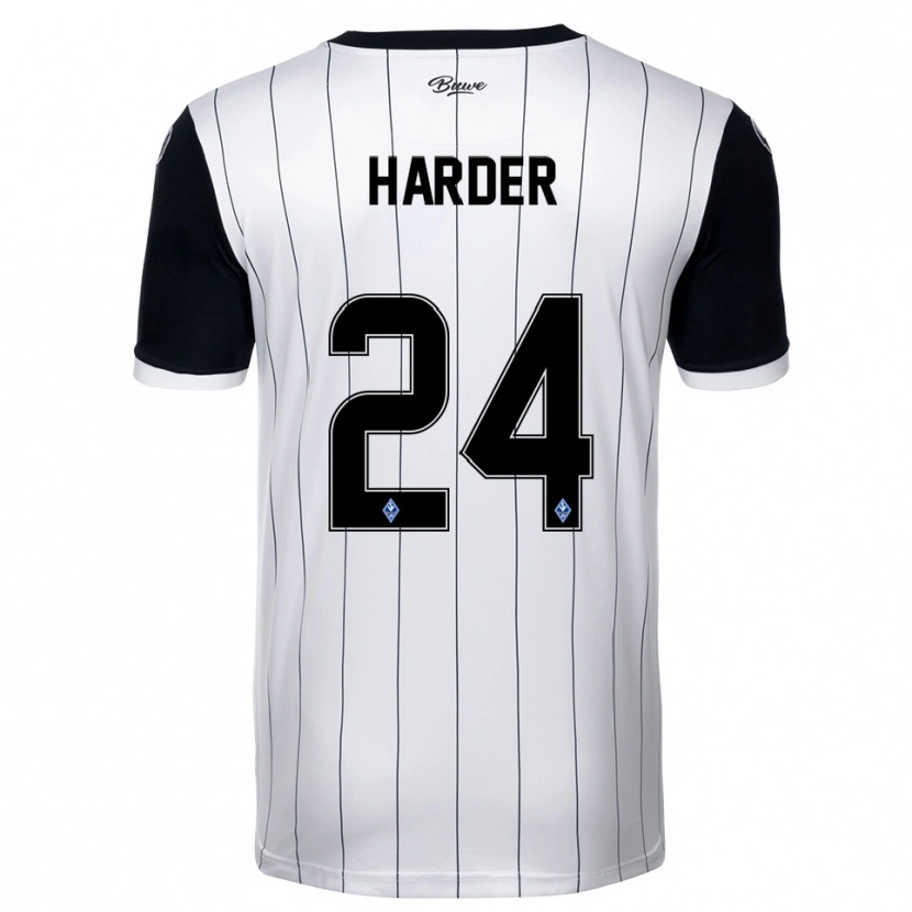 Danxen Criança Camisola Constantin Harder #24 Branco Preto Alternativa 2025/26 Camisa