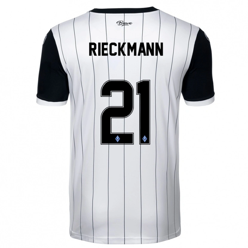 Danxen Criança Camisola Julian Rieckmann #21 Branco Preto Alternativa 2025/26 Camisa