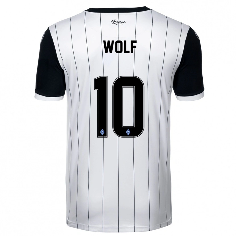 Danxen Criança Camisola Elias Wolf #10 Branco Preto Alternativa 2025/26 Camisa