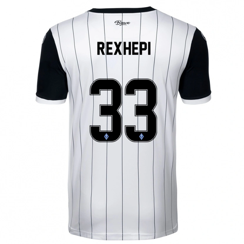 Danxen Criança Camisola Arlind Rexhepi #33 Branco Preto Alternativa 2025/26 Camisa