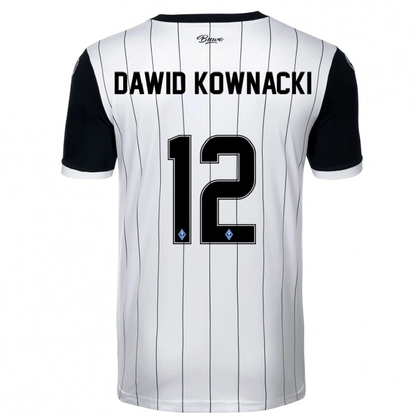 Danxen Criança Camisola Jakub Dawid Kownacki #12 Branco Preto Alternativa 2025/26 Camisa