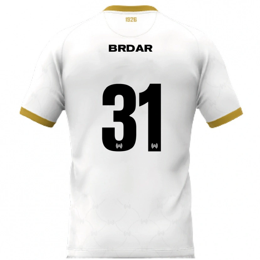 Danxen Criança Camisola Noah Brdar #31 Branco Dourado Alternativa 2025/26 Camisa