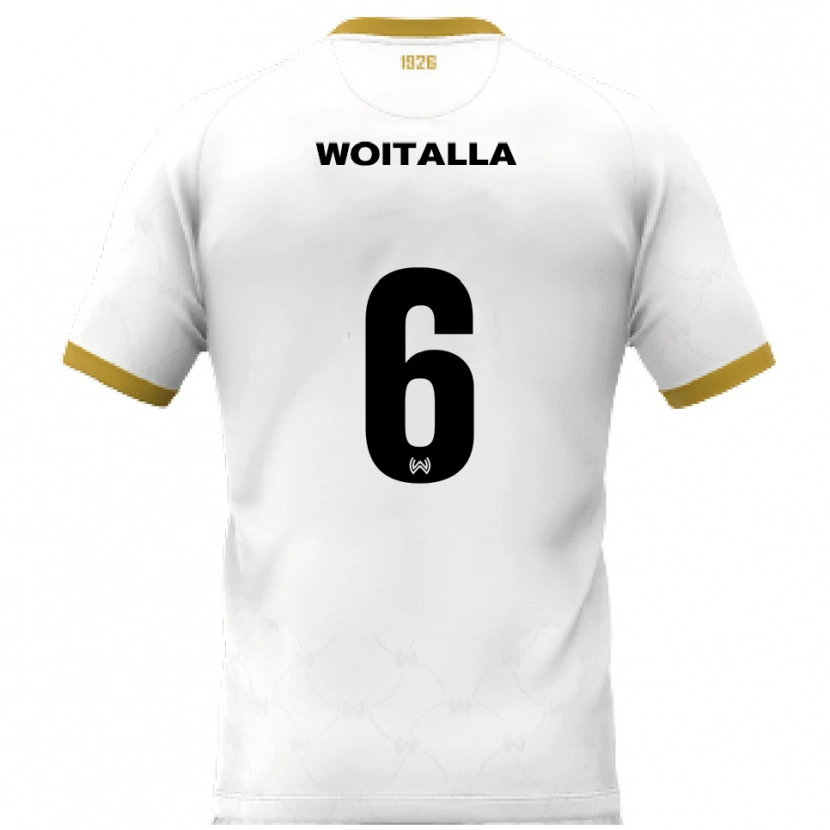 Danxen Criança Camisola Luis Woitalla #6 Branco Dourado Alternativa 2025/26 Camisa