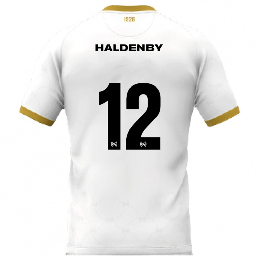 Danxen Criança Camisola Ben Haldenby #12 Branco Dourado Alternativa 2025/26 Camisa