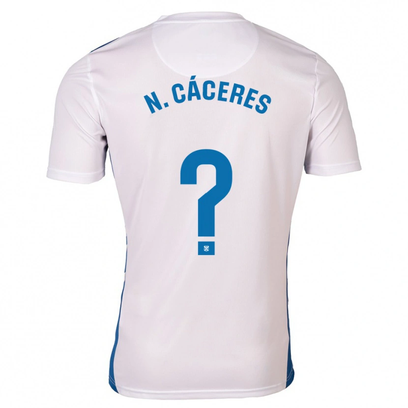 Danxen Homem Camisola Nayluisa Cáceres #0 Branco Azul Principal 2025/26 Camisa