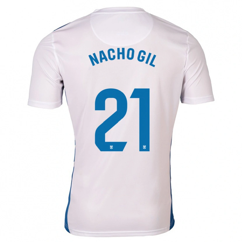 Danxen Homem Camisola Nacho Gil #21 Branco Azul Principal 2025/26 Camisa