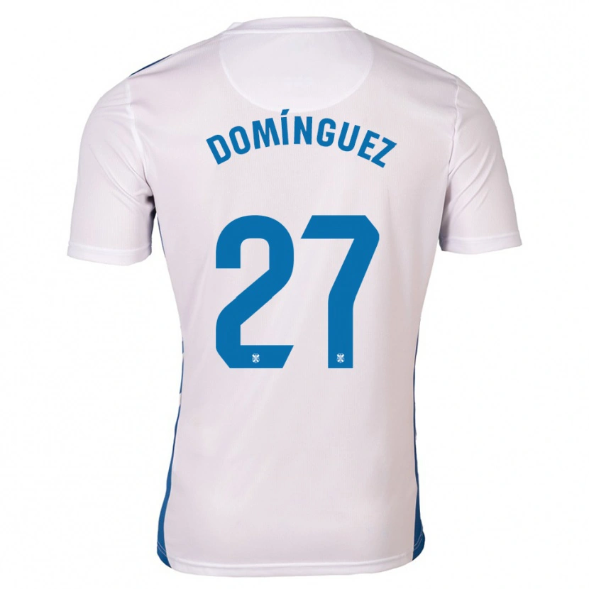 Danxen Homem Camisola Carlos Domínguez #27 Branco Azul Principal 2025/26 Camisa