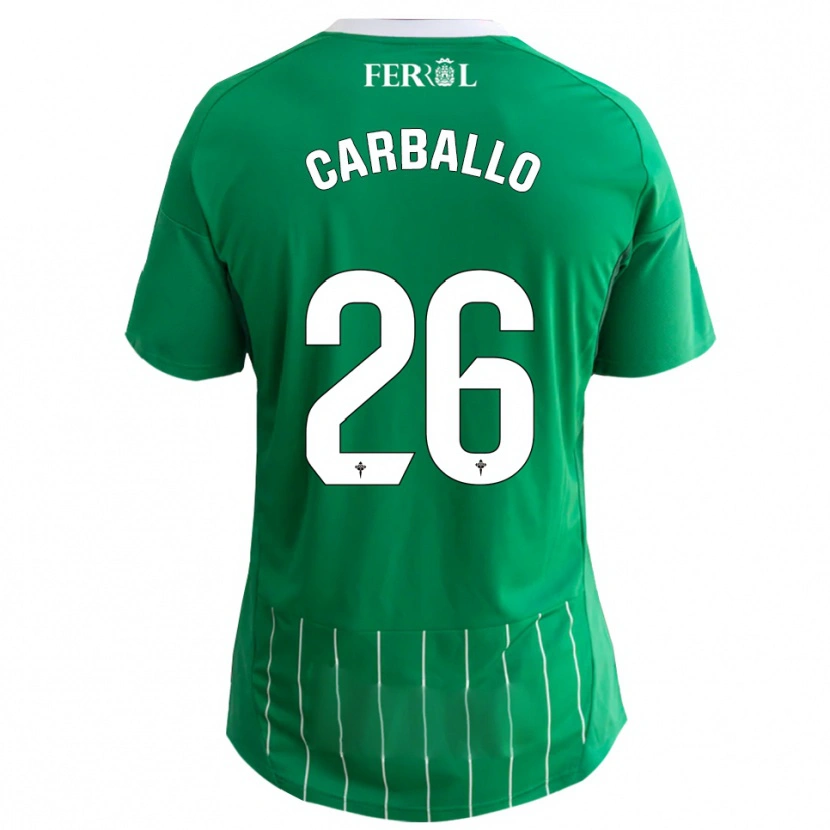 Danxen Homem Camisola David Carballo #26 Verde Branco Principal 2025/26 Camisa