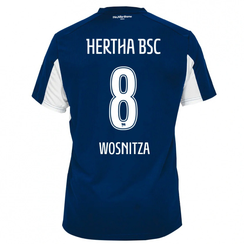 Danxen Homem Camisola Noah Wosnitza #8 Branco Azul Principal 2025/26 Camisa