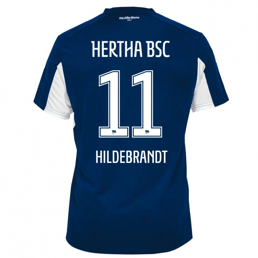 Danxen Homem Camisola Niklas Hildebrandt #11 Branco Azul Principal 2025/26 Camisa