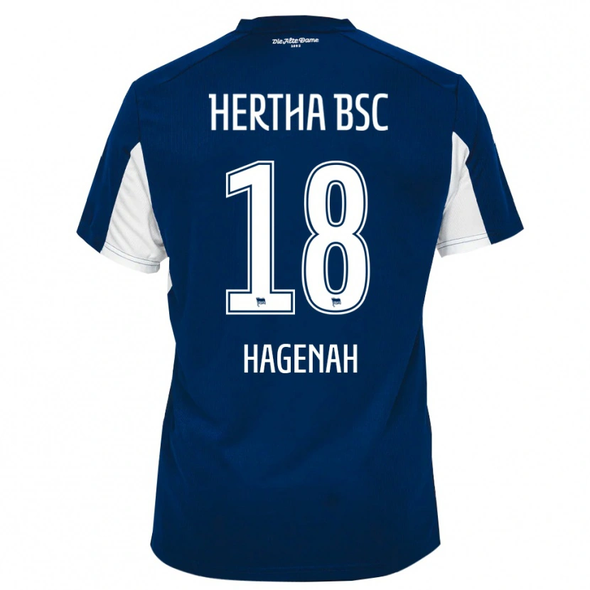 Danxen Homem Camisola Simon Hagenah #18 Branco Azul Principal 2025/26 Camisa